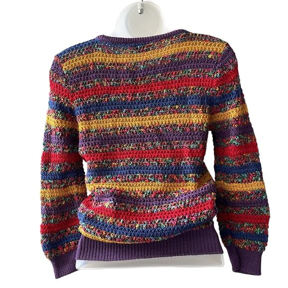 VINTAGE 1980’s Dead Stock Ohrbach’s Crochet Sweater Size XS - Picture 2 of 6